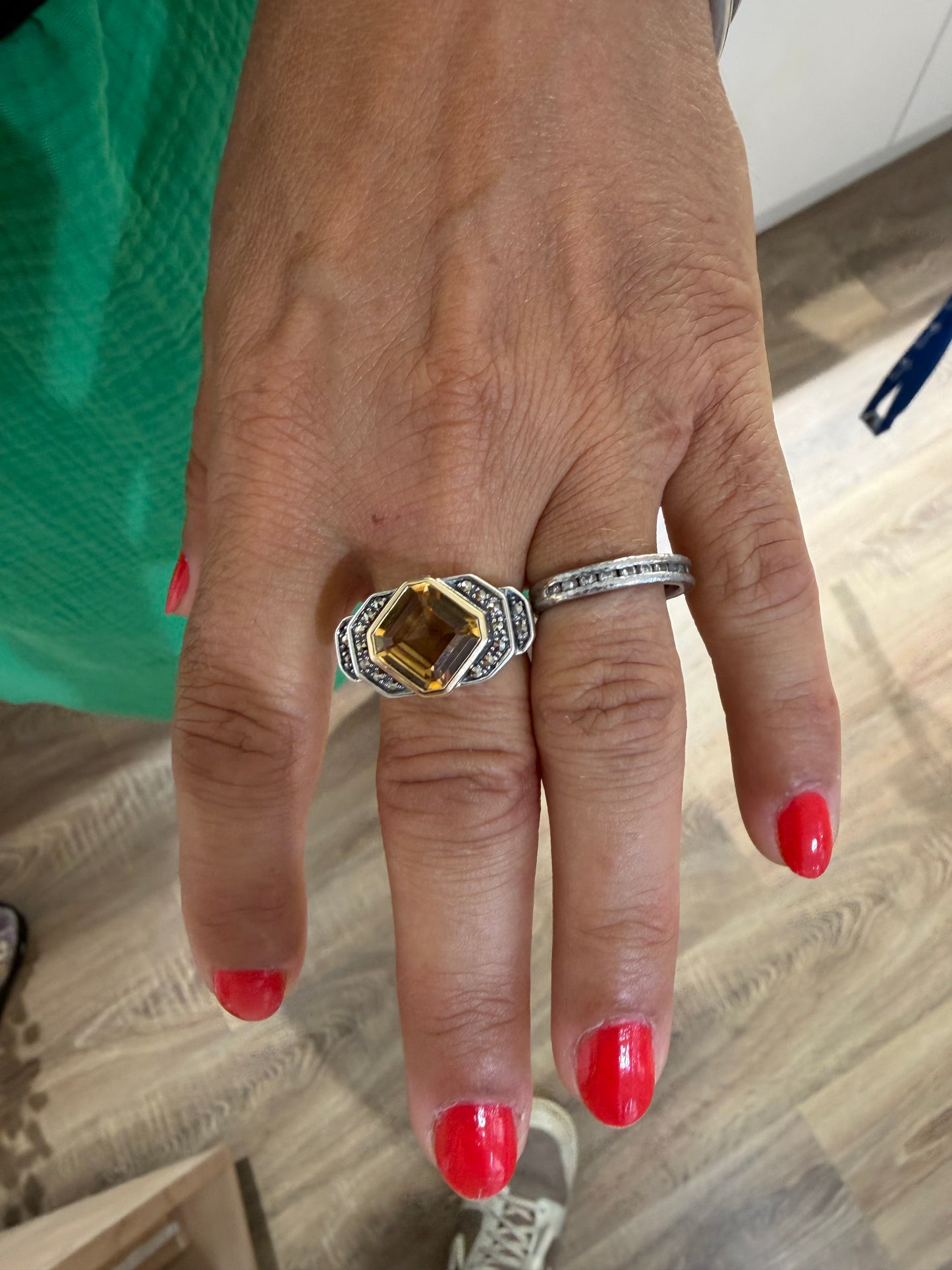Bague citrine art deco