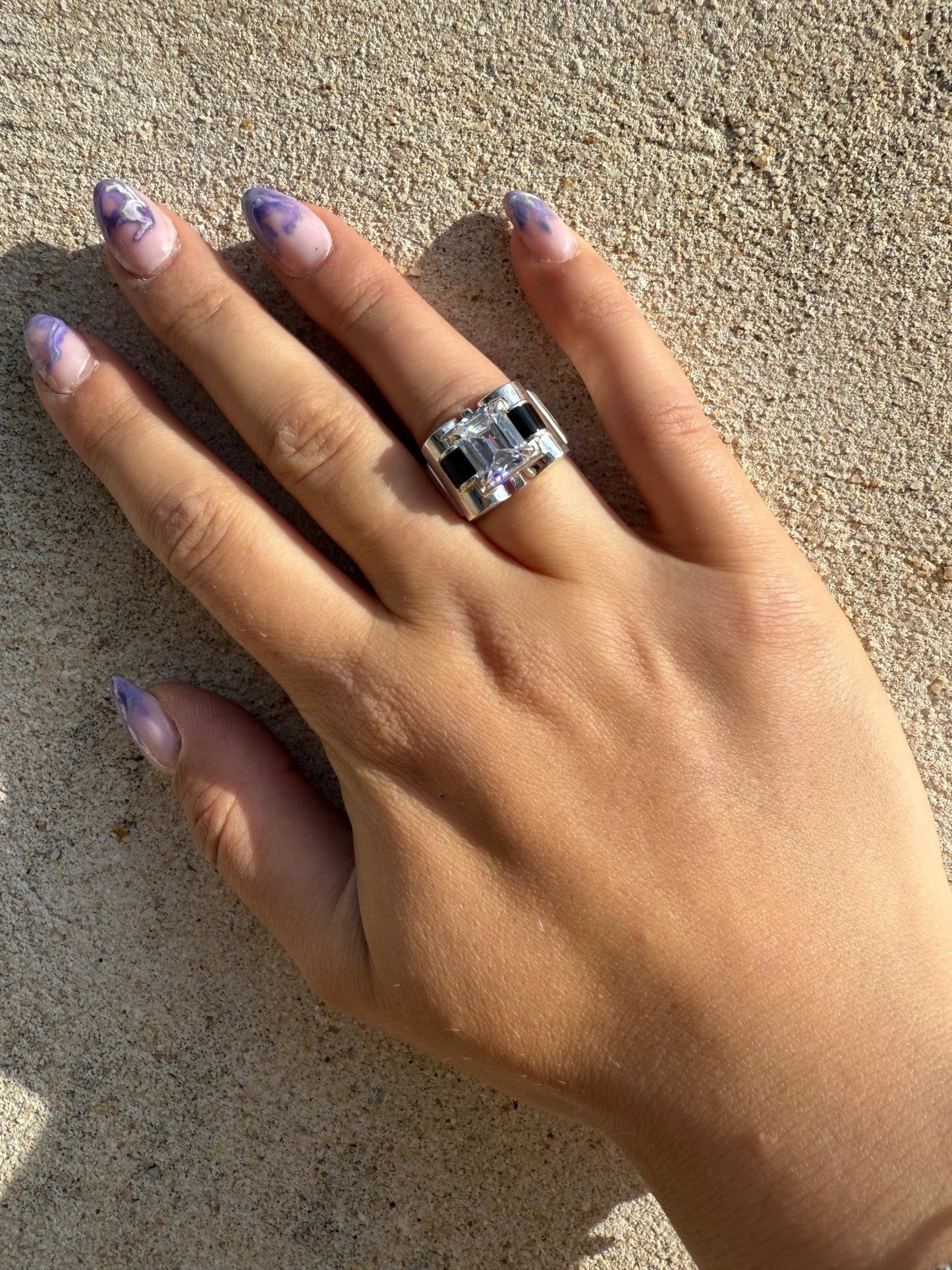 Bague Tank - Zirconium transparent - shop_name Lithothérapie