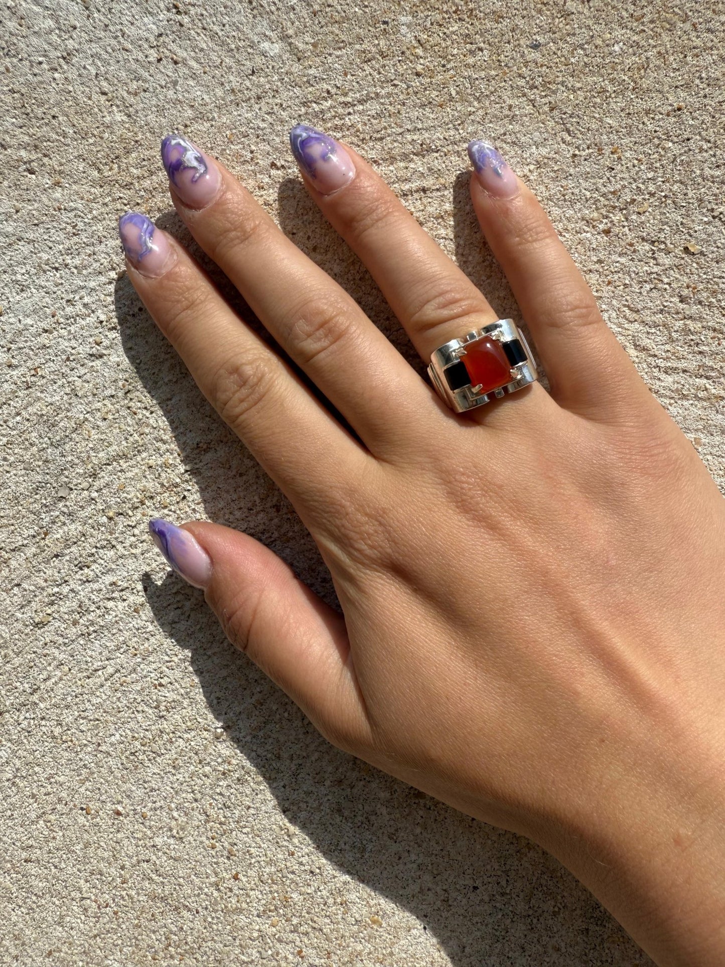 Bague Tank - Cornaline - shop_name Lithothérapie