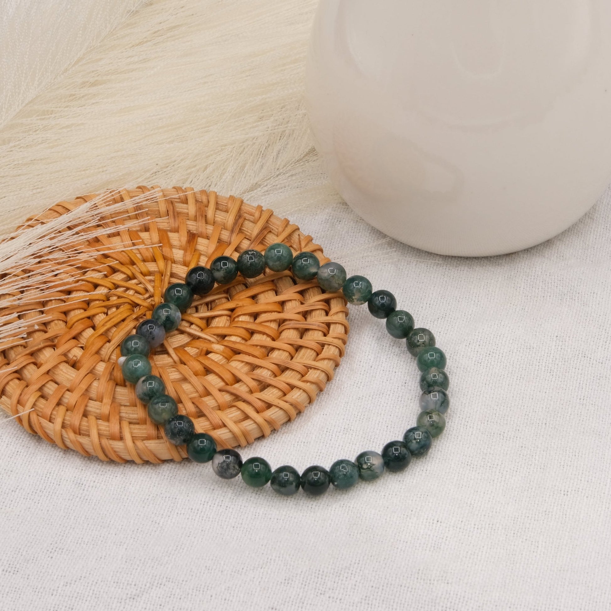 Bracelet Agate Mousse Verte - shop_name Lithothérapie