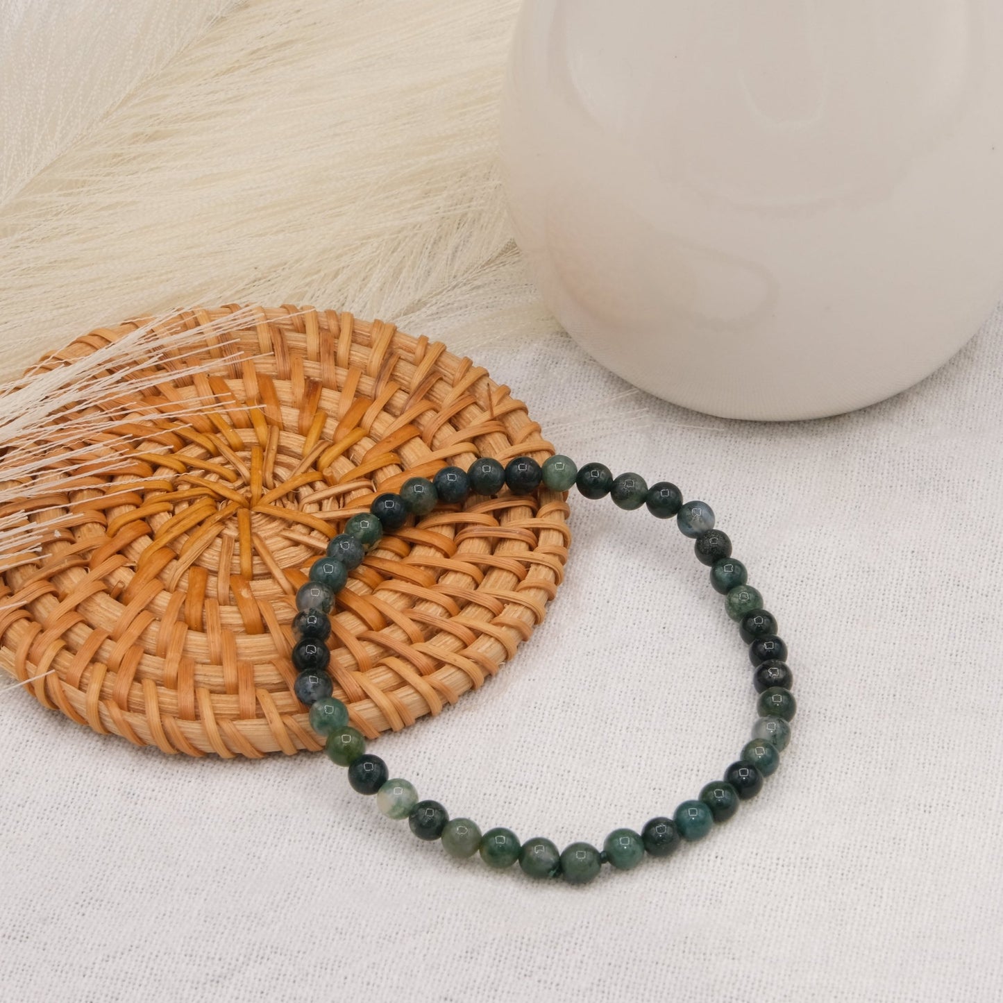 Bracelet Agate Mousse Verte - shop_name Lithothérapie