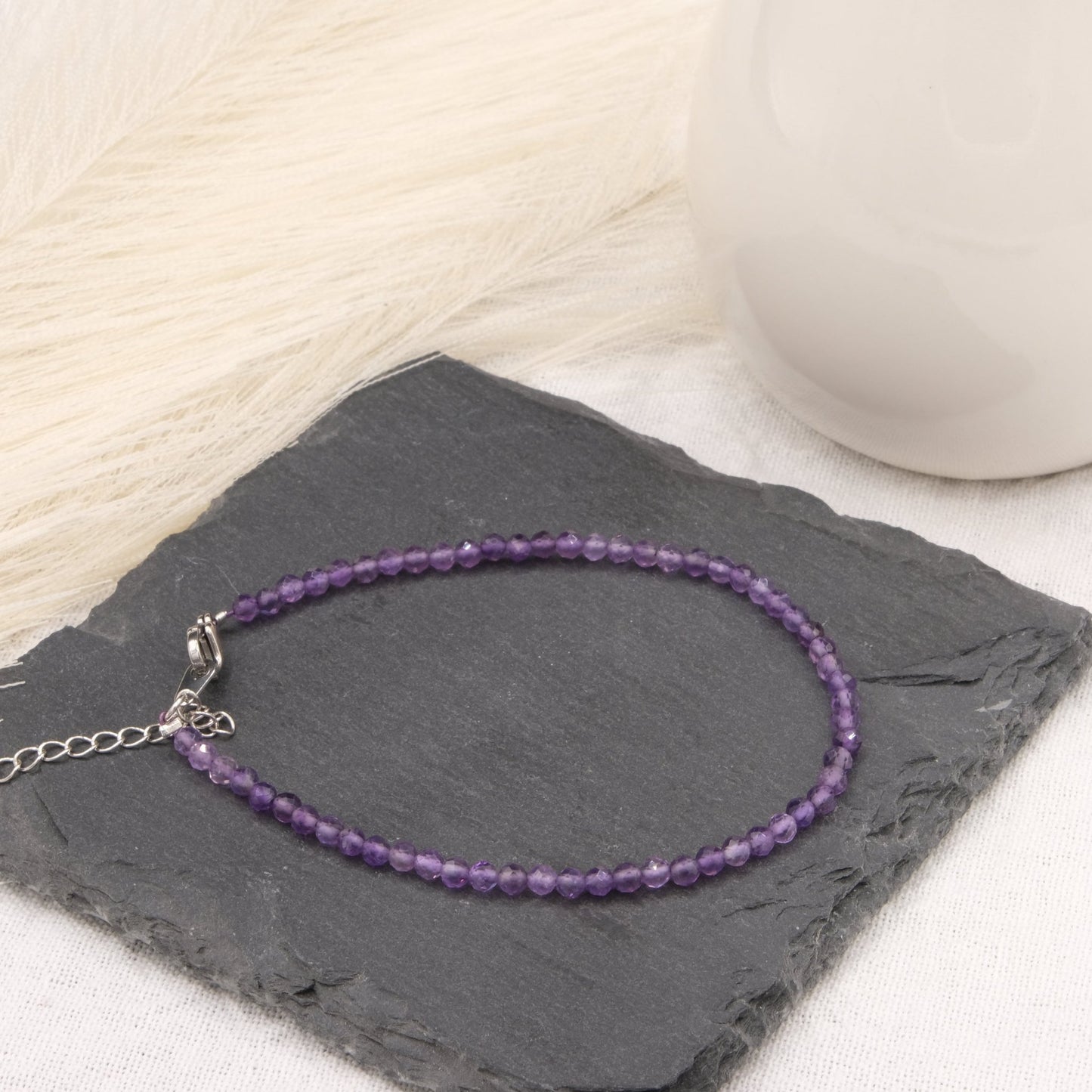 Bracelet Améthyste 3mm facetté - shop_name Lithothérapie
