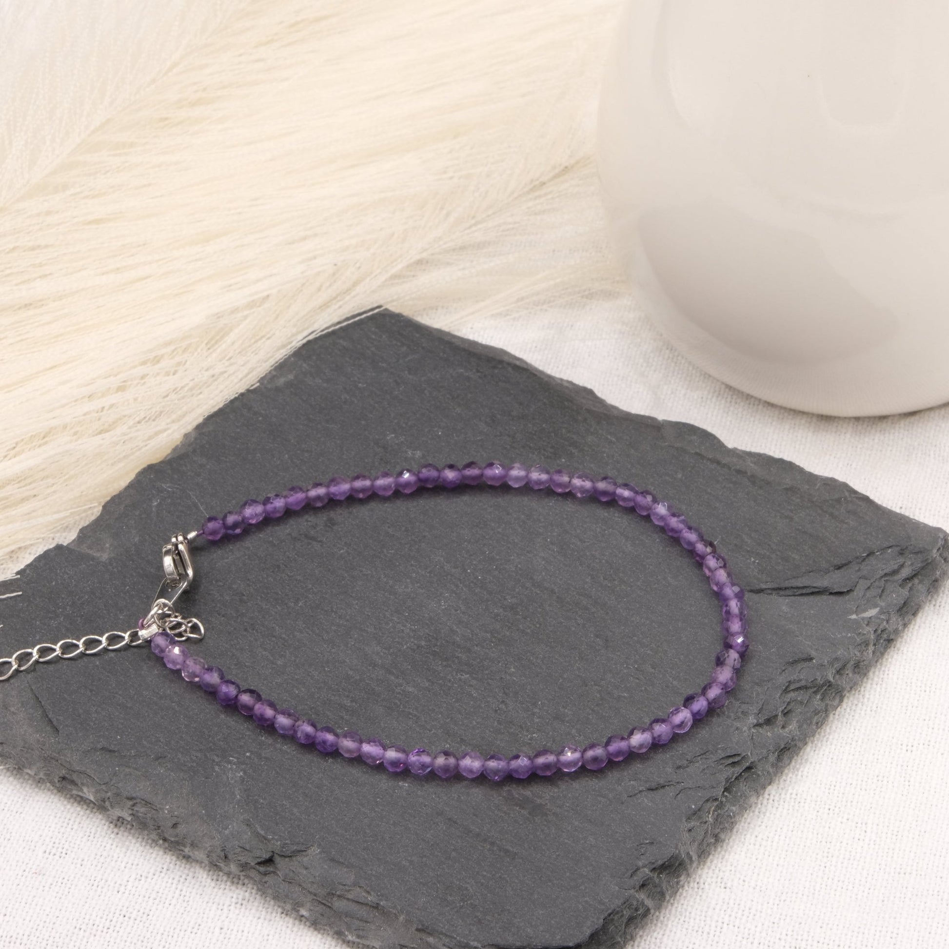 Bracelet Améthyste 3mm facetté - shop_name Lithothérapie