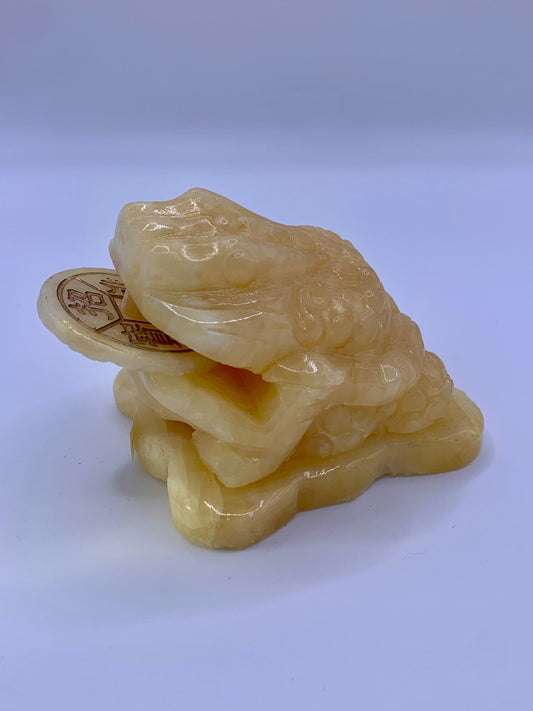 Grenouille en calcite jaune - shop_name Lithothérapie