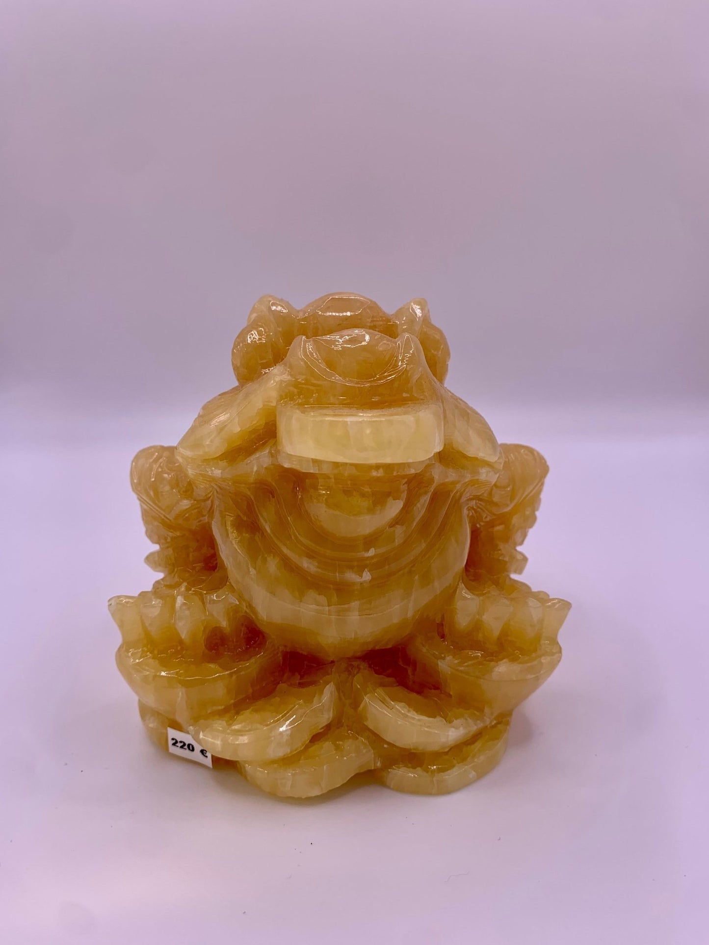 Grenouille en calcite orange grand modèle - shop_name Lithothérapie
