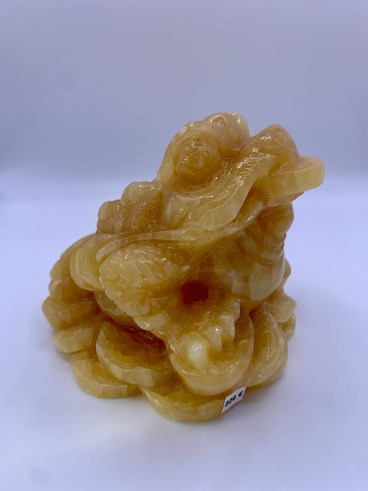 Grenouille en calcite orange grand modèle - shop_name Lithothérapie