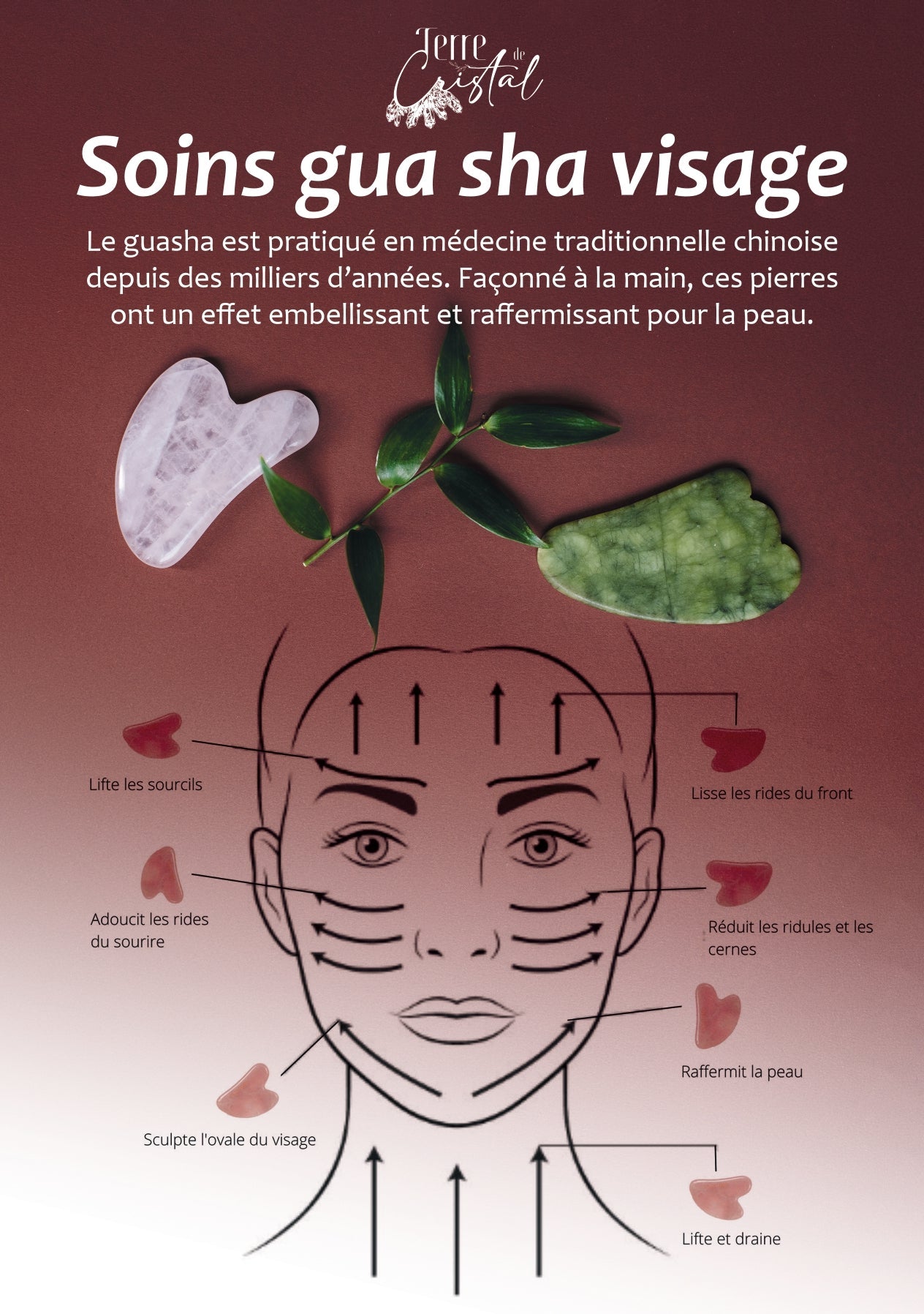 Gua Sha en Quartz Rose – Massage Visage & Bien - Être - shop_name Lithothérapie