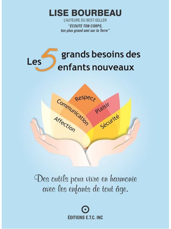 Les 5 grands besoins des enfants nouveaux, Lise Bourbeau. - shop_name Lithothérapie