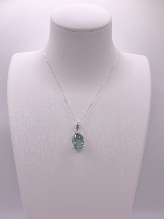 Pendentif en argent et aigue marine - shop_name Lithothérapie