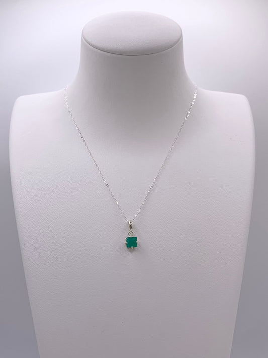 Pendentif en argent et émeraude - shop_name Lithothérapie