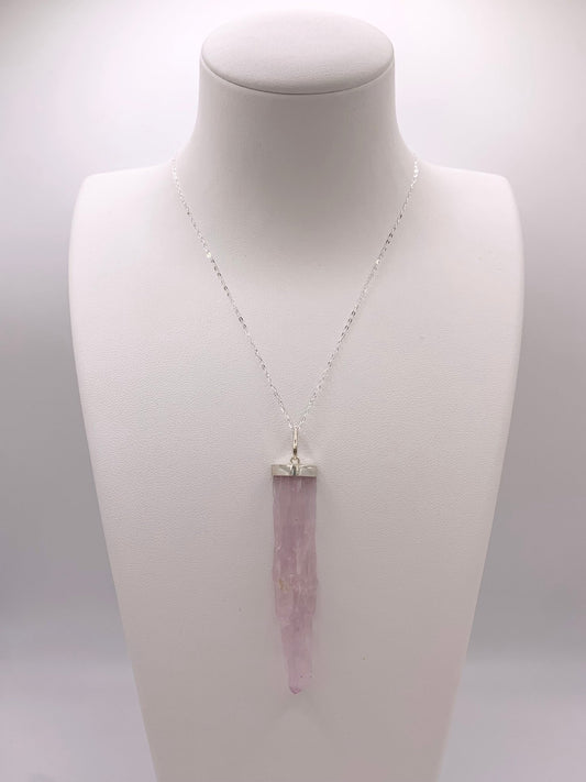 Pendentif en argent et kunzite - shop_name Lithothérapie