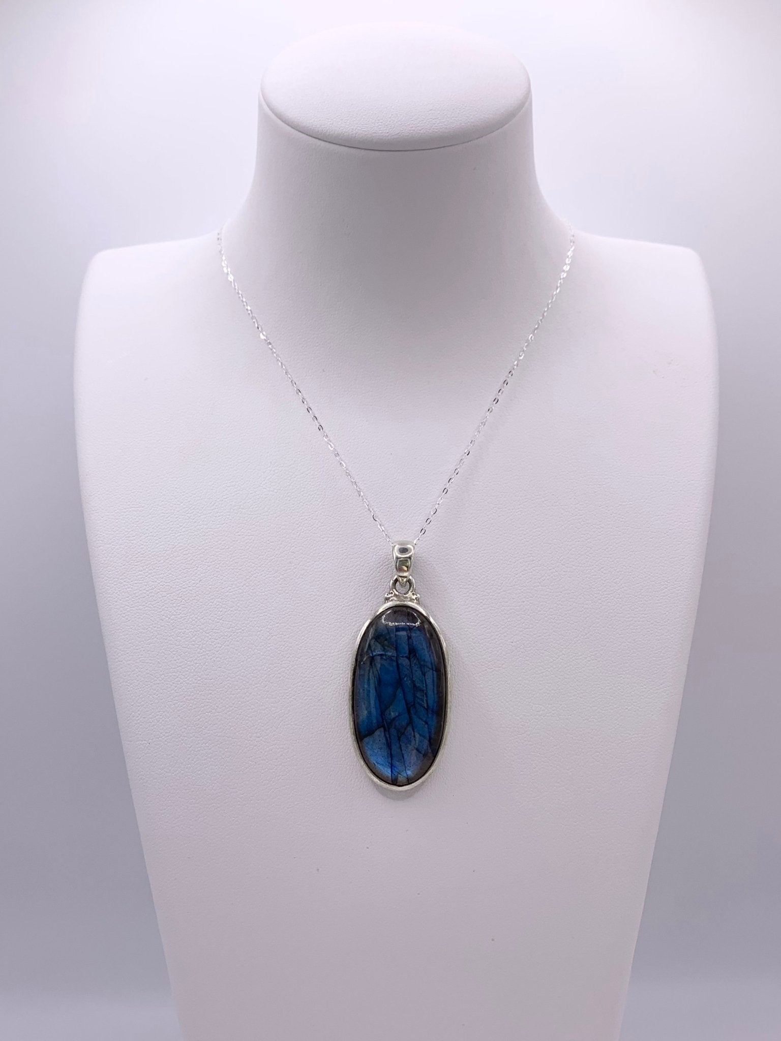 Pendentif en argent et labradorite - shop_name Lithothérapie