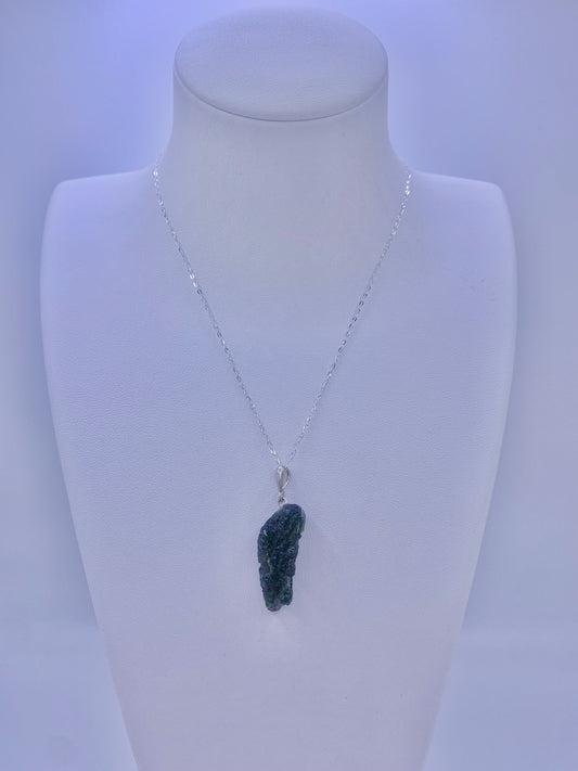 Pendentif en argent et moldavite - shop_name Lithothérapie