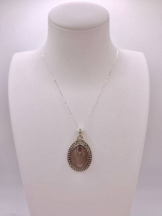 Pendentif en argent et pierre de lune - shop_name Lithothérapie