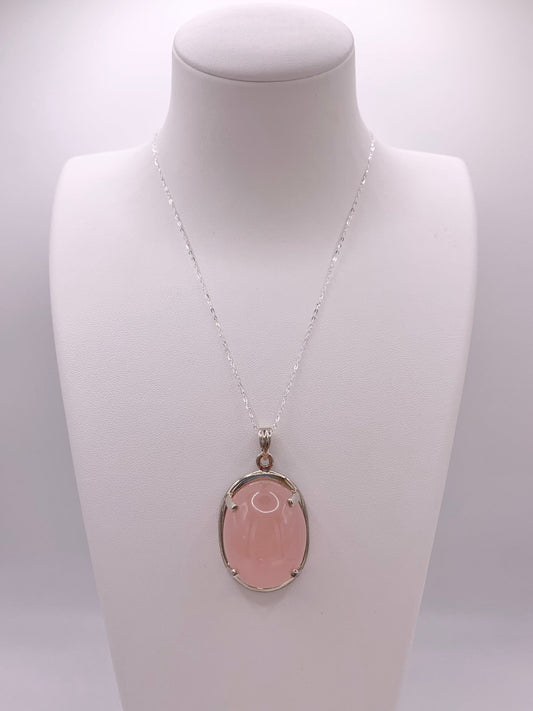 Pendentif en argent et quartz rose - shop_name Lithothérapie