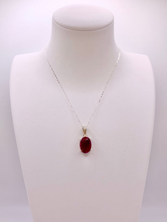 Pendentif en argent et rubis - shop_name Lithothérapie