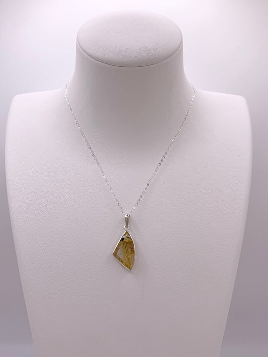 Pendentif en argent et rutile hématite - shop_name Lithothérapie