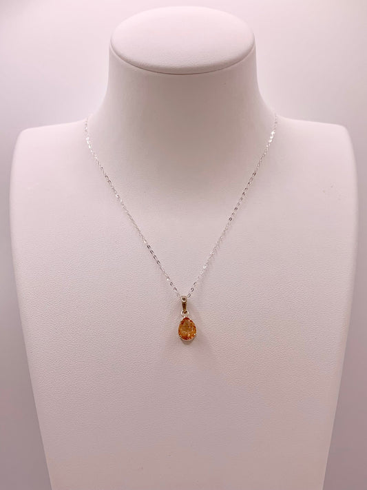 Pendentif en argent et topaze impériale - shop_name Lithothérapie