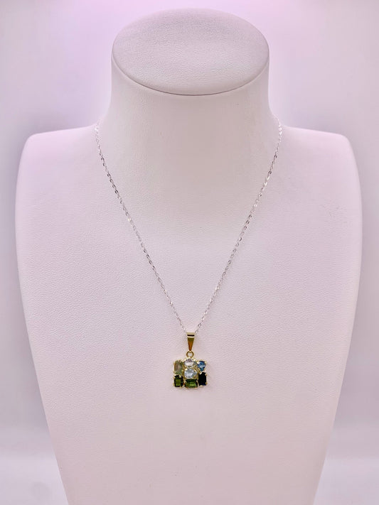 Pendentif en vermeil et mix de pierres - shop_name Lithothérapie