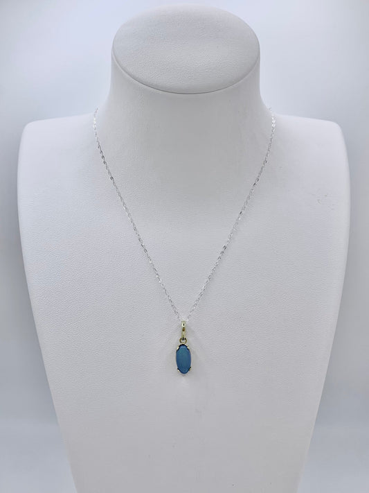 Pendentif en vermeil et opale doublet - shop_name Lithothérapie