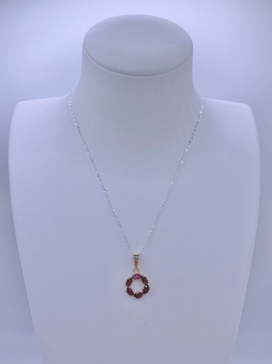 Pendentif en vermeil et rhodolite - shop_name Lithothérapie