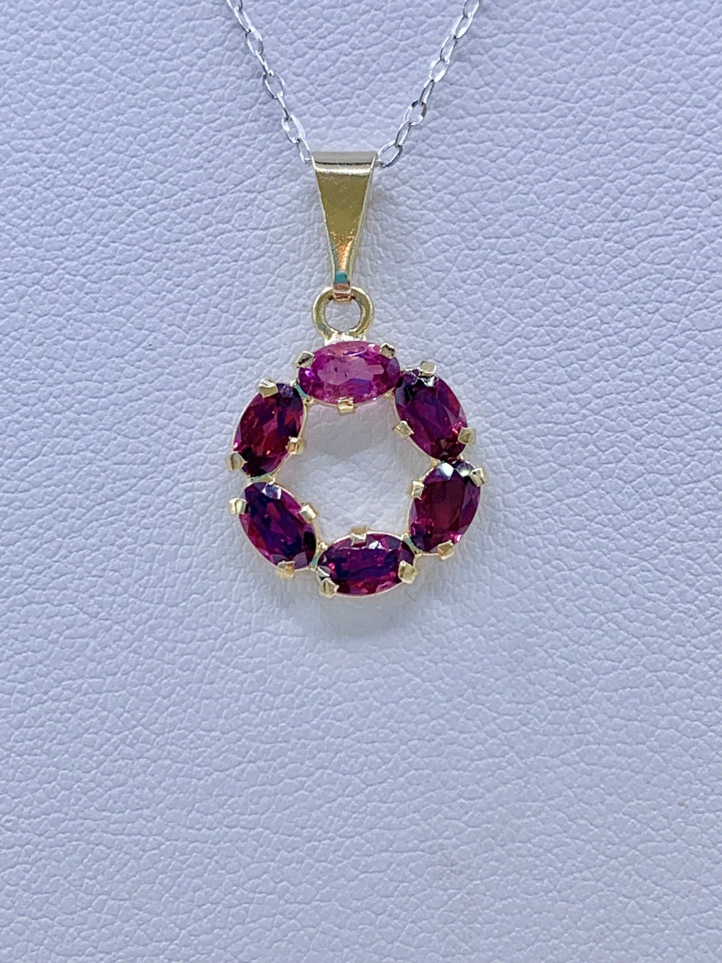 Pendentif en vermeil et rhodolite - shop_name Lithothérapie