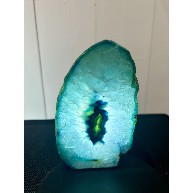 Lampe en agate bleue