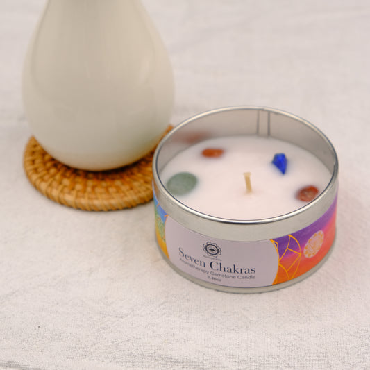 Bougie 7 Chakras au Nag Champa-Terre de Cristal
