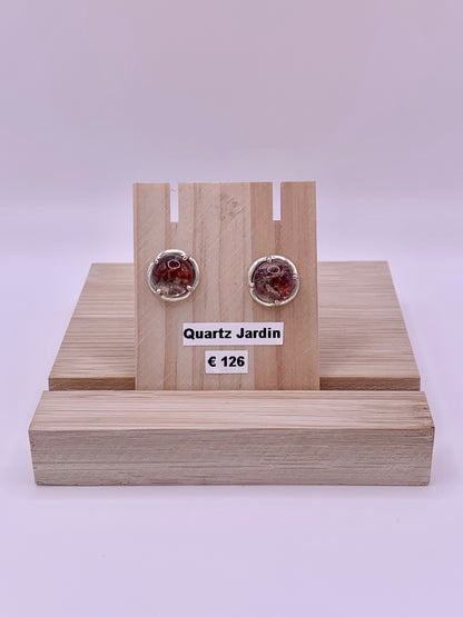 Boucles d’oreilles en argent et quartz jardin