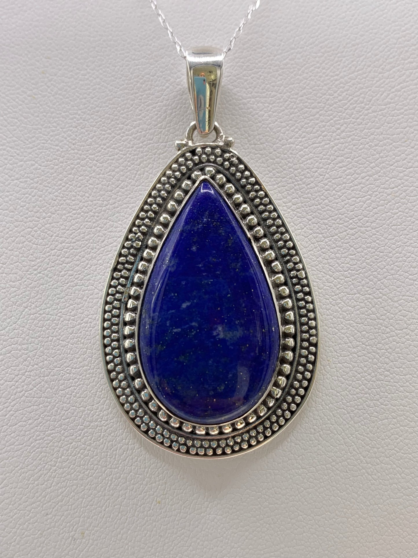 Pendentif en argent et aragonite bleue
