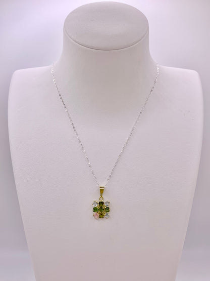 Pendentif en vermeil et mix de pierres