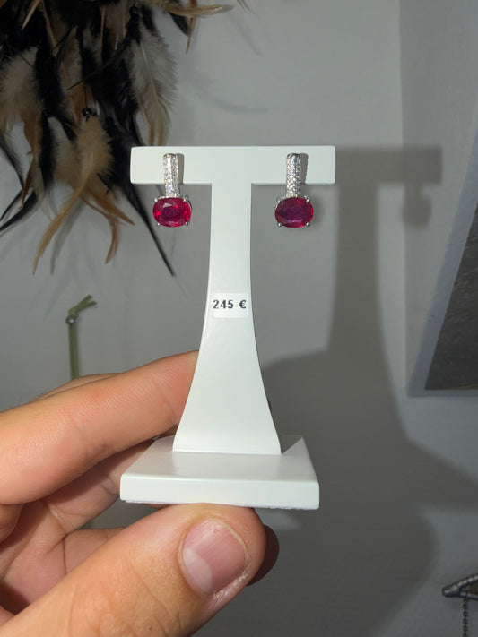 Boucle d'oreille en rubis - art déco