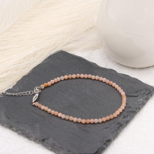 Bracelet Pierre de soleil 3mm facetté-Terre de Cristal