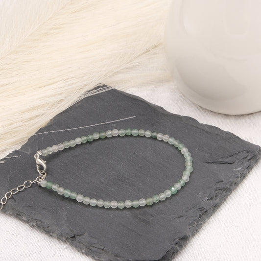 Bracelet Quartz vert 3mm facetté-Terre de Cristal