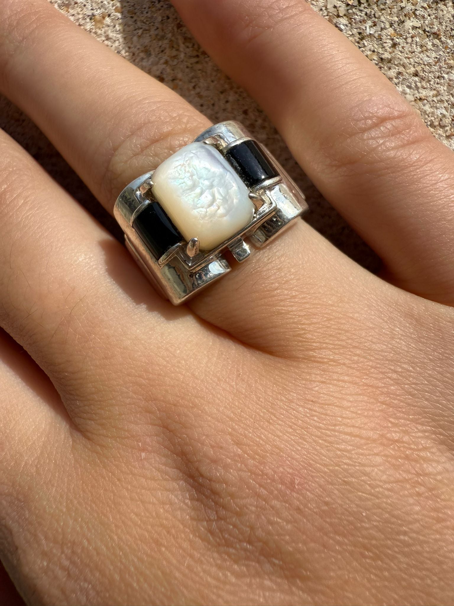 Bague Tank - Nacre - shop_name Lithothérapie