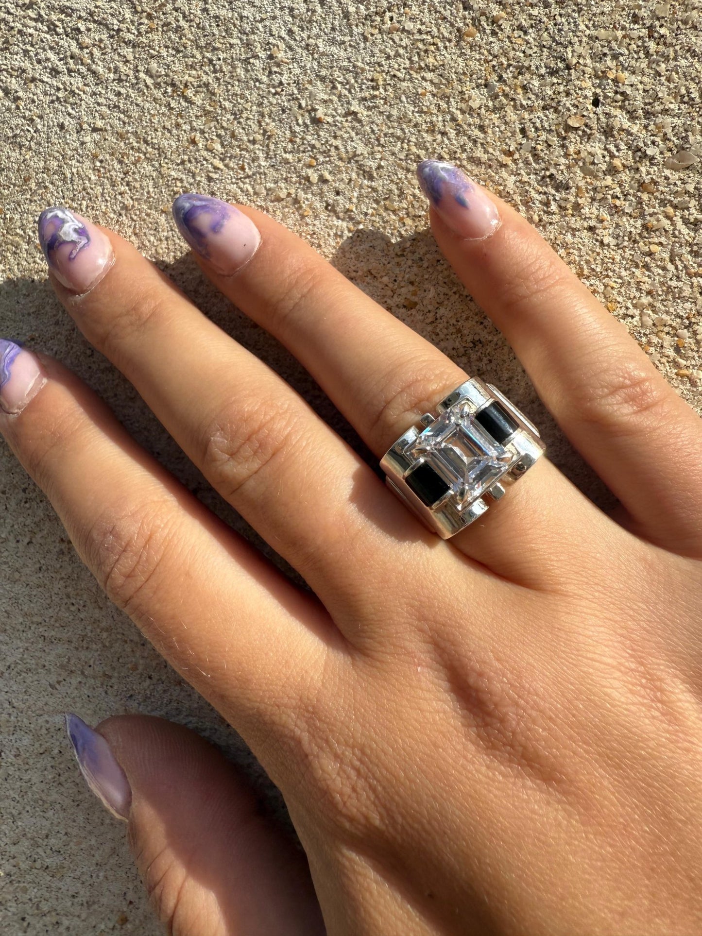 Bague Tank - Zirconium transparent - shop_name Lithothérapie