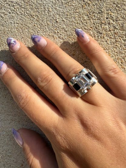 Bague Tank - Zirconium transparent - shop_name Lithothérapie