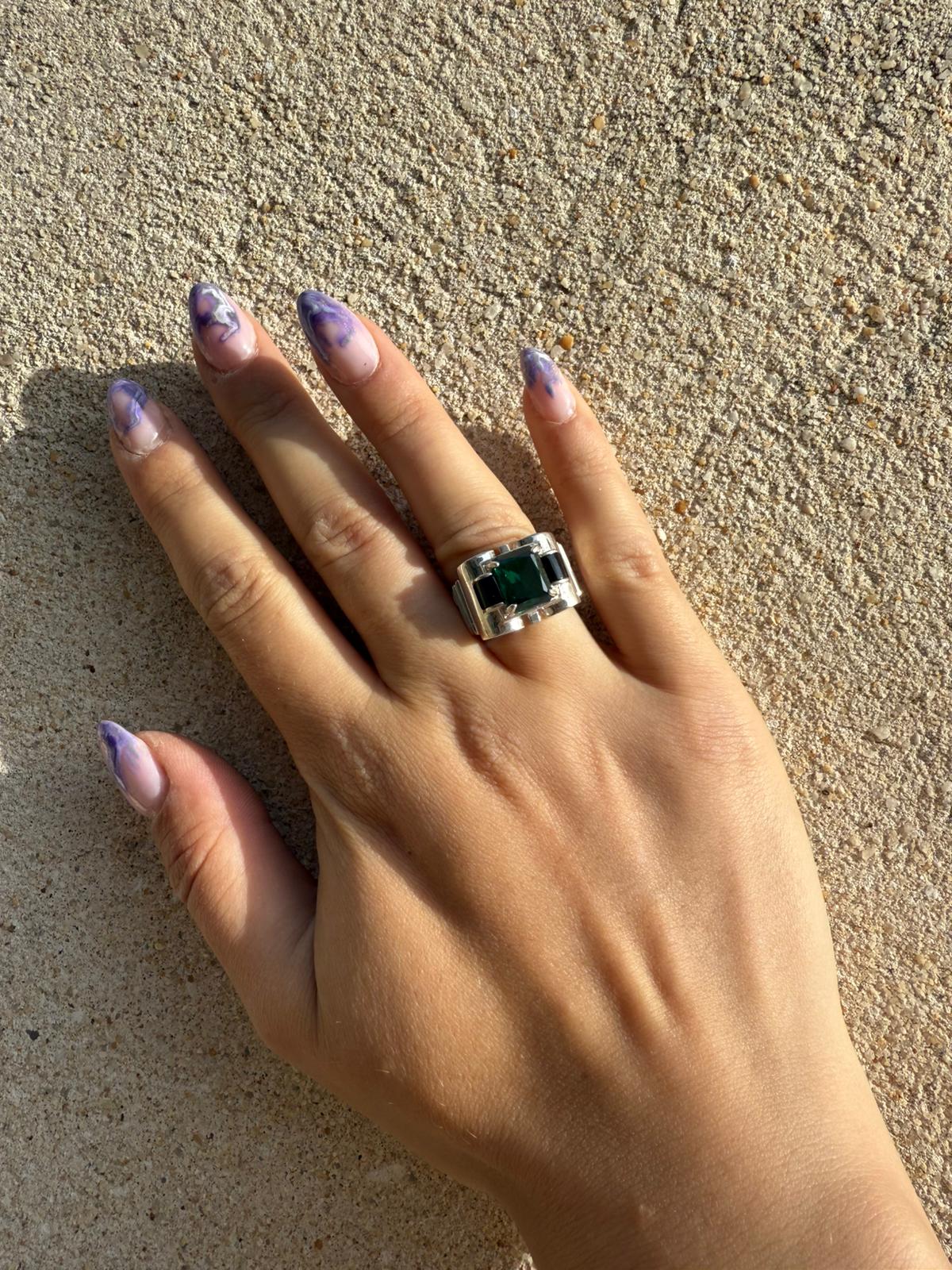 Bague Tank - Zirconium vert - shop_name Lithothérapie