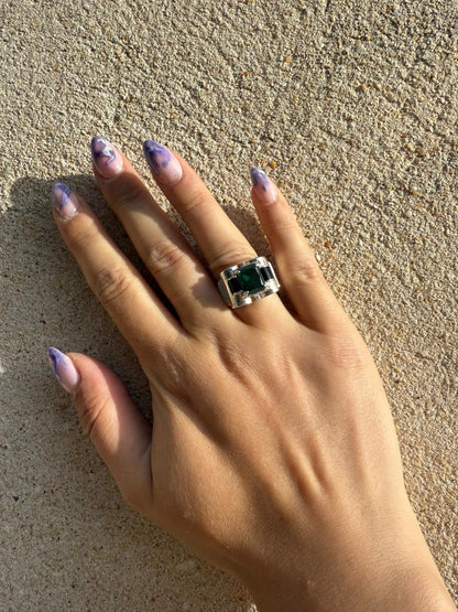 Bague Tank - Zirconium vert - shop_name Lithothérapie