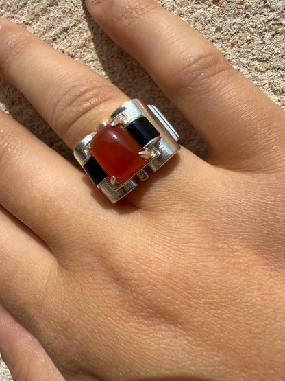 Bague Tank - Cornaline - shop_name Lithothérapie