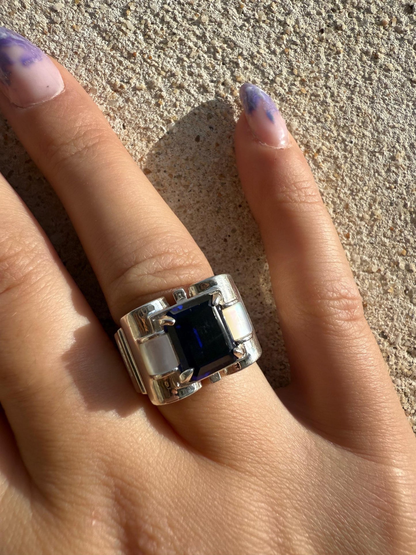 Bague Tank - Zirconium bleu - shop_name Lithothérapie