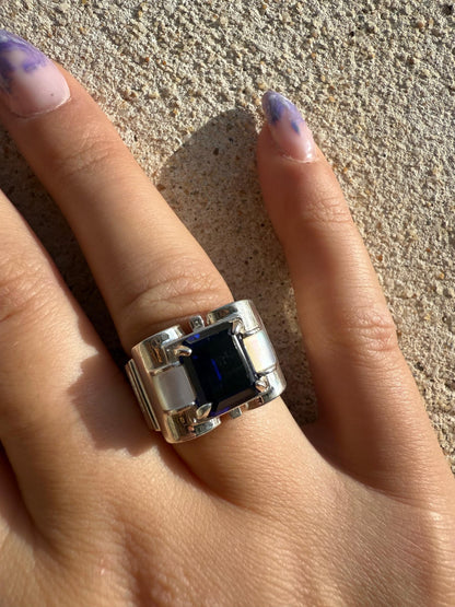Bague Tank - Zirconium bleu - shop_name Lithothérapie
