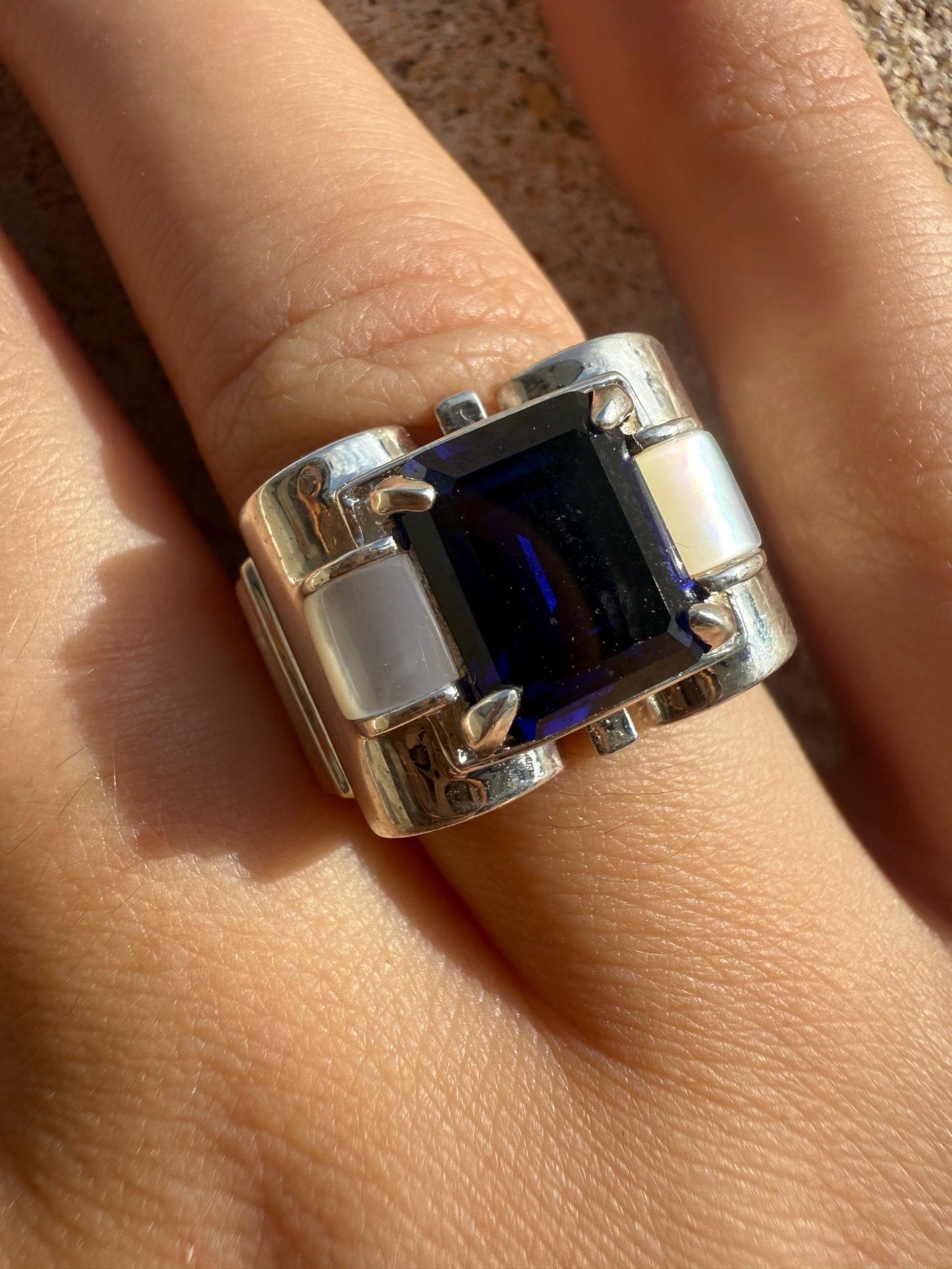 Bague Tank - Zirconium bleu - shop_name Lithothérapie