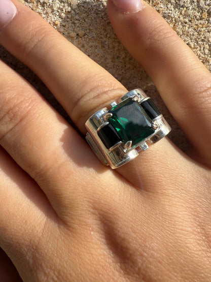 Bague Tank - Zirconium vert - shop_name Lithothérapie