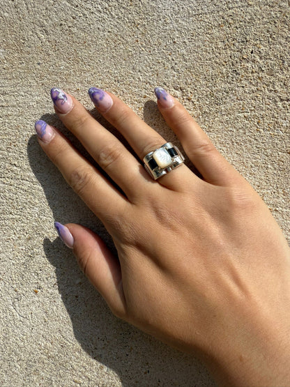 Bague Tank - Nacre - shop_name Lithothérapie
