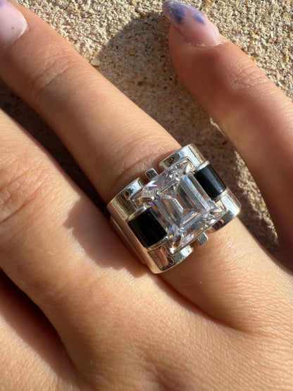 Bague Tank - Zirconium transparent - shop_name Lithothérapie