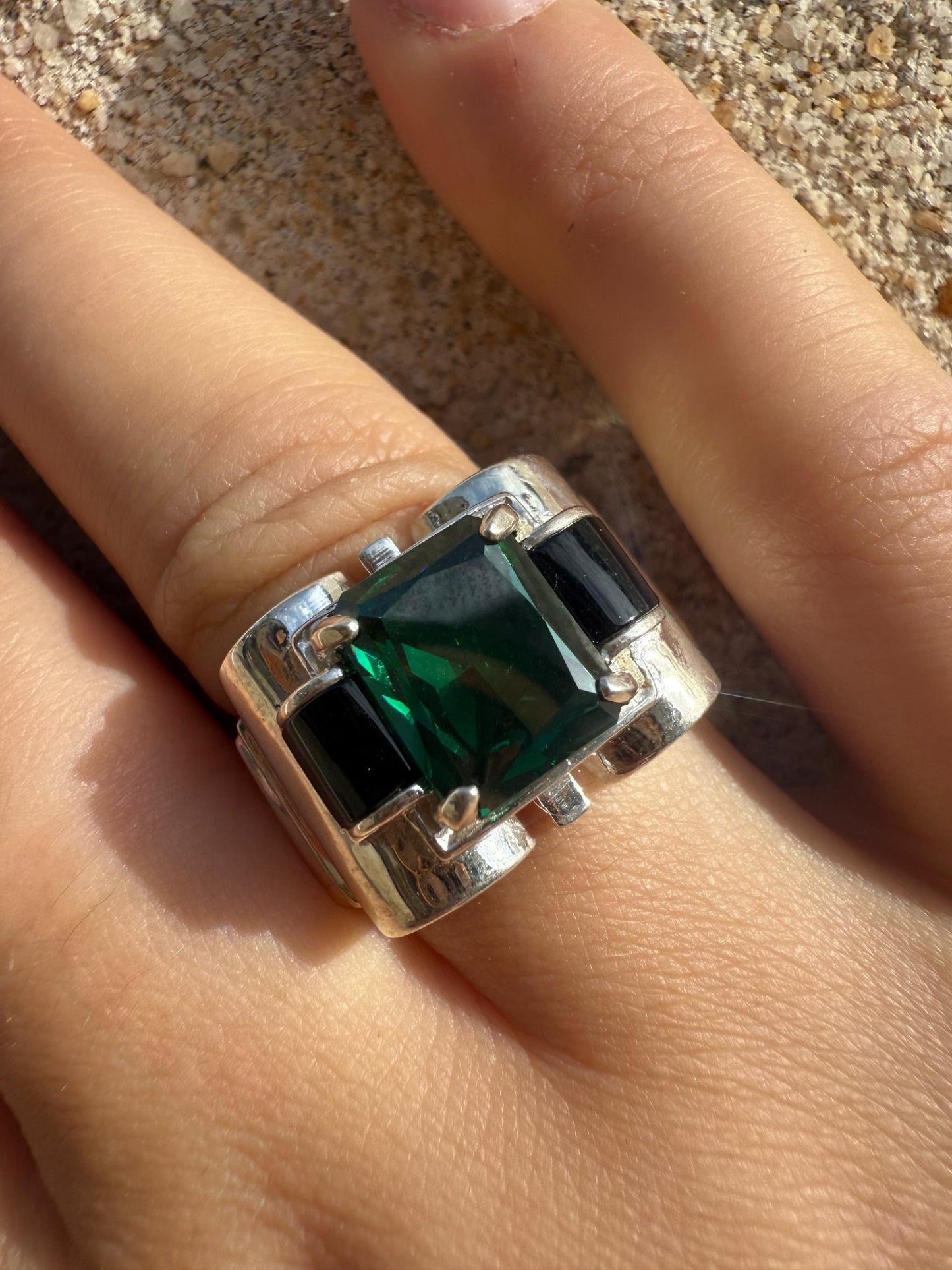 Bague Tank - Zirconium vert - shop_name Lithothérapie