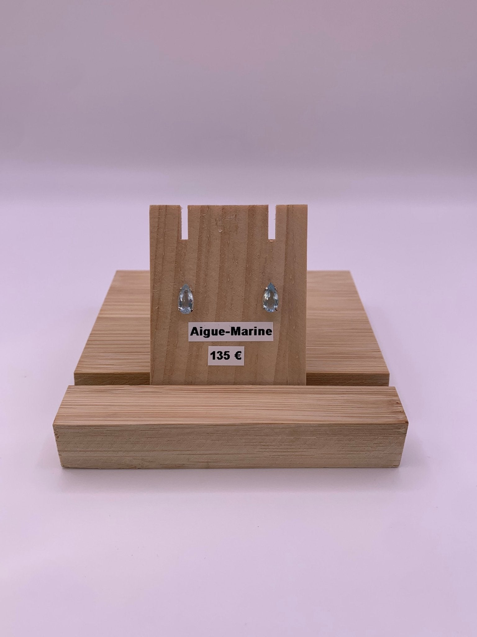 Boucles d’oreilles en argent et aigue marine - shop_name Lithothérapie