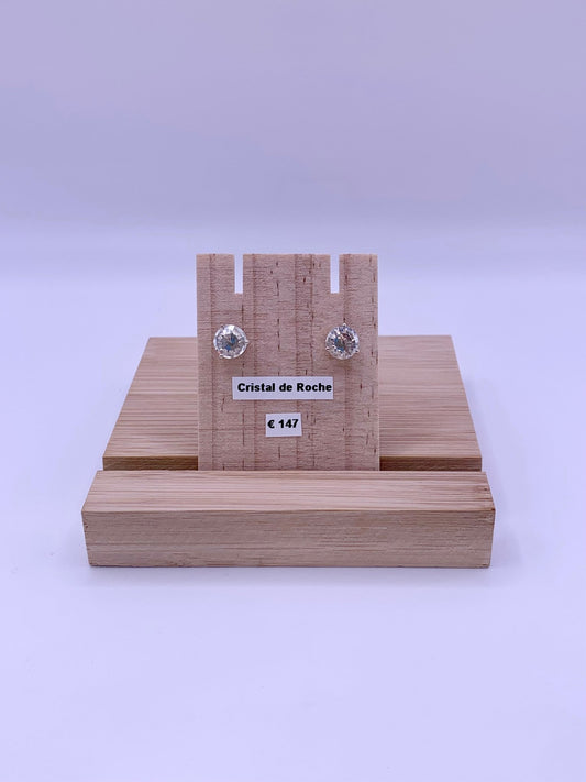 Boucles d’oreilles en argent et cristal de roche - shop_name Lithothérapie