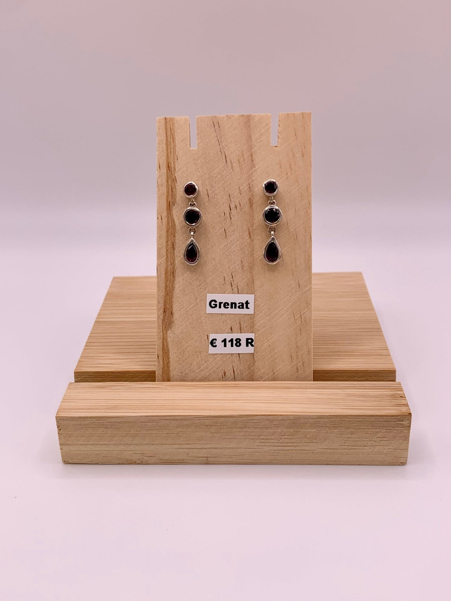 Boucles d’oreilles en argent et grenat - shop_name Lithothérapie